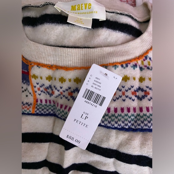 Anthropologie Finn Striped Pullover Top new SIZE LP PL petite size - Picture 9 of 9